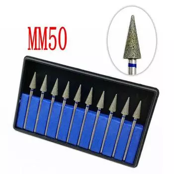 10 шт./компл., стоматологическая алмазная полировальная дрель, стоматологические алмазные боры HP, набор роторных боров HP, стоматологические лабораторные сверла для ногтей, хвостовик 2,35 мм MM50