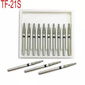 10 шт./компл., стоматологические алмазные фрезы FG, высокоскоростные боры для полировки, сверхгрубые сверла, полиры, стоматологический инструмент TF-21S