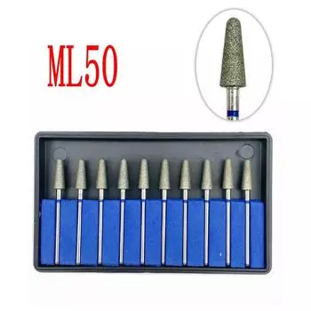 10 шт./компл., стоматологический алмазный полировщик с гальваническим покрытием, стоматологические алмазные боры HP, набор роторных боров HP, стоматологические лабораторные сверла для ногтей ML50