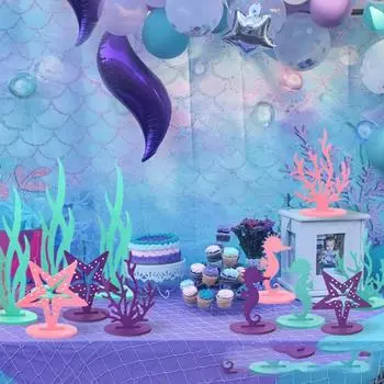 10 шт./компл., украшения для тематической вечеринки «Русалочка», «сделай сам», фетровый коралловый орнамент для стола под морем, товары для дня рождения для девочек, детский душ