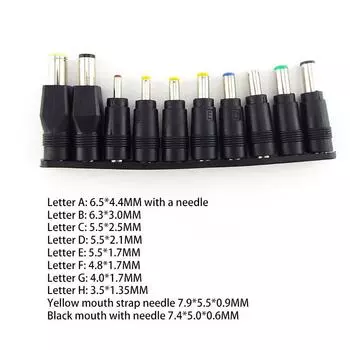 10 шт./компл., универсальный разъем для зарядки ноутбука, разъем постоянного тока 5,5*2,1 мм, адаптер постоянного тока, преобразователь интерфейса «мама-папа»