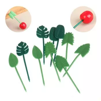 10 шт./компл., вилка для фруктов, пищевые зубочистки, украшение для обеда, бенто для детей, аксессуары, декор для торта, вечеринки, многоразовые вилки