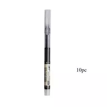 10 шт./компл., высококачественные игольчатые гелевые ручки, прямая жидкая шариковая ручка Kawaii, канцелярские принадлежности, школьные и офисные принадлежности, письмо чёрный