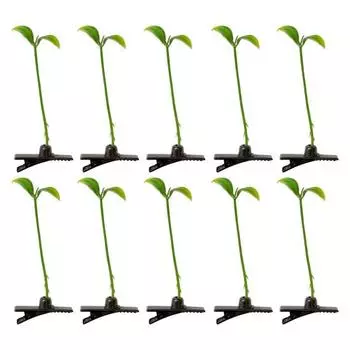 10 шт./компл. заколки для волос с ростками фасоли, креативные пластиковые заколки для волос с растениями, нескользящие заколки для волос для девочек, аксессуары для волос