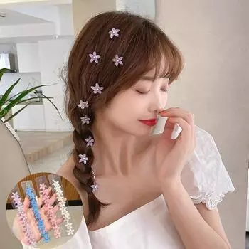 10 шт./компл. заколки для волос с цветами и стразами, когти для волос для девочек, детские модные заколки для волос, милые головные уборы, аксессуары для волос белый