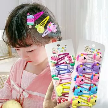 10 шт./компл. заколки для волос с единорогом из мультфильма для девочек, милые заколки для волос для детей, очаровательные заколки для волос, заколки для принцесс, детские аксессуары для волос