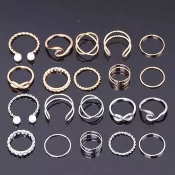 10 шт./компл. женские индивидуальные кольца ювелирные изделия подарок серебряный