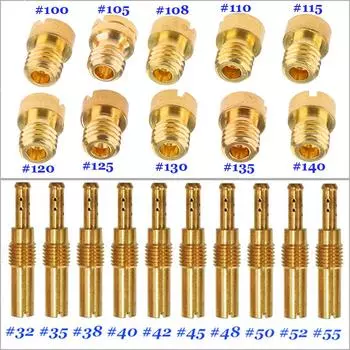10 шт. комплект главного жиклера карбюратора и 10 шт. комплект медленного/пилотного жиклера для PWK Keihin OKO CVK