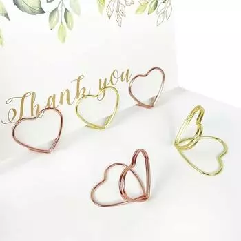 10 шт./комплект, простые в использовании металлические зажимы для фотографий, дизайн в форме сердца, подставка для карточек, этикетки для сидений серебряный
