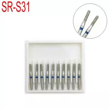 10 шт./комплект, стоматологические алмазные боры для высокоскоростного наконечника, отбеливание зубов, полировальные материалы SR-S31