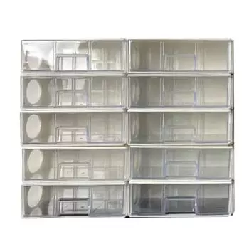 10 шт. Контейнер для хранения бусин для рукоделия с несколькими выдвижными ящиками Элегантная коробка-разделитель для бусин Штабелируемый кейс для сортировки ювелирных изделий белый