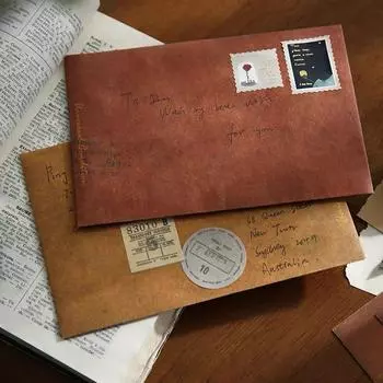 10 шт. конвертов из крафт-бумаги, винтажные почтовые блокноты, чехлы для свадебных приглашений, открытки для заметок, бумажные пакеты, канцелярские принадлежности