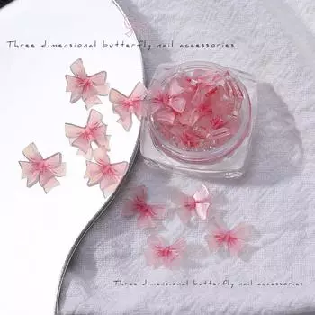 10 шт./кор. дизайн ногтей 3D красочный бантик в форме смолы подвески для ногтей дизайн с бантом DIY аксессуары для дизайна ногтей красный