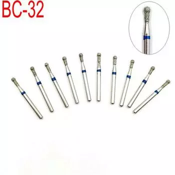 10 шт./кор. FG алмазные боры, набор для полировки стоматологических боров для высокоскоростного наконечника 1,6 мм, стоматологический материал BC-32