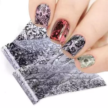 10 шт./кор. наклейки для ногтей, не выцветающие, красочные, привлекательные, с цветочным рисунком, звездным небом, рождественские наклейки для начинающих 1