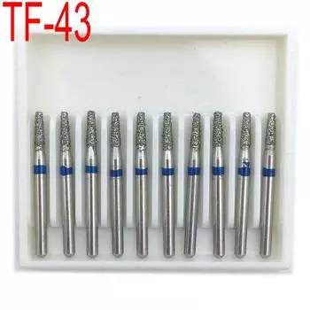 10 шт./кор., стоматологические алмазные боры FG 1,6 мм, высокоскоростные сверла TF-43 для высокоскоростного наконечника, средний инструмент для стоматолога