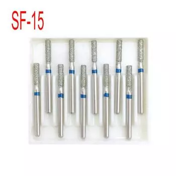 10 шт./кор., стоматологические алмазные боры, сверла Dia-burs для высокоскоростного наконечника, средние 1,6 мм, стоматологические инструменты, стоматологическая лаборатория SF-15