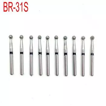 10 шт./кор., стоматологические фг-алмазные боры, боры для отбеливания зубов, супер грубые диа-боры 1,6 мм BR-31S
