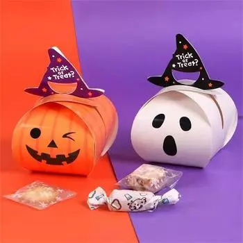 10 шт. коробка конфет на Хэллоуин, тыква, привидение, печенье, подарочная упаковка, коробки, хэллоуин, товары для украшения вечеринки в честь Хэллоуина 8.5x7.3x11cm