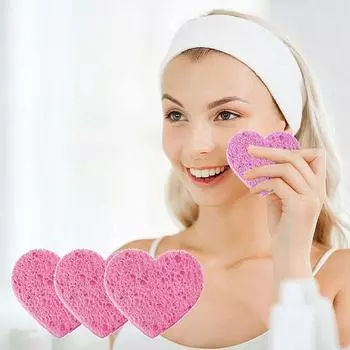 10 шт., косметическая пуховка в форме сердца, розовая очищающая губка для умывания лица, сжатая губка для путешествий 10 Pcs