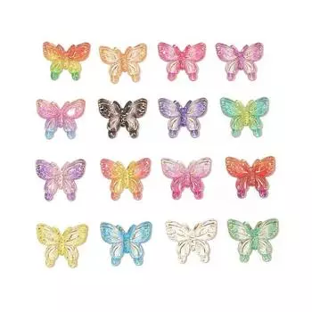 10 шт. Красивые блестящие бабочки из смолы, украшения своими руками, аксессуары для самодельного кремового геля, чехла для телефона, заколки для волос для девочек