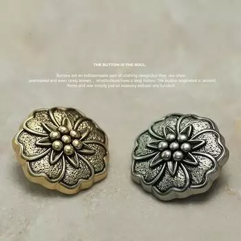 10 шт. Красивые цветочные пуговицы Классические цветочные металлические пуговицы Зимние свитера Пальто Швейные принадлежности 18mm