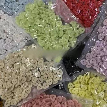 10 шт. Красивые керамические пуговицы, прочные, гладкие, керамические, в форме сердца, с 2 отверстиями, швейные принадлежности 12mm чёрный