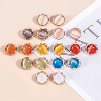 10 шт. красивые опаловые пуговицы 10 мм маленькие металлические круглые пуговицы с хвостовиком DIY пуговицы для воротника одежды 10mm красный