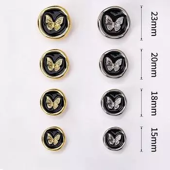 10 шт. красивые пуговицы-бабочки 15/18/23 мм модные металлические пуговицы с хвостовиком аксессуары для шитья одежды 15mm золотой