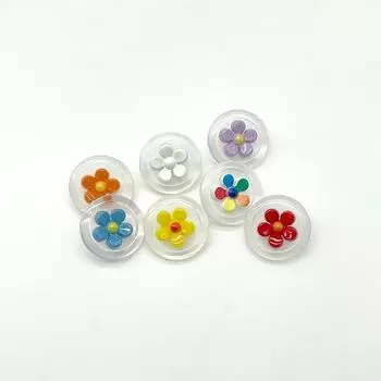 10 шт. Красивые пуговицы-цветы 18 мм круглые прозрачные пластиковые пуговицы на ножке DIY швейные принадлежности 18mm