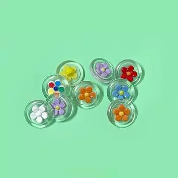 10 шт. Красивые пуговицы-цветы 18 мм круглые прозрачные пластиковые пуговицы на ножке DIY швейные принадлежности 18mm