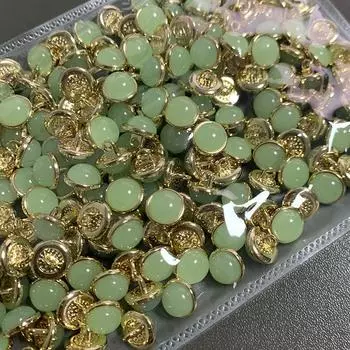 10 шт. Красивые пуговицы на ножке с драгоценными камнями, круглые, маленькие металлические пуговицы, швейные принадлежности 15mm