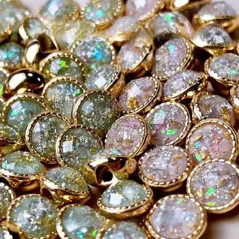 10 шт., красивые пуговицы в виде драгоценных камней, 10 мм, маленькие круглые металлические пуговицы на хвостовике, декоративные пуговицы для юбки, манжеты, декольте 10mm зелёный