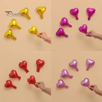 10 шт. красивые яркие цвета долговечные воздушные шары из алюминиевой пленки сердце пентаграмма фольгированные шары свадебные шары для клуба Heart золотистый