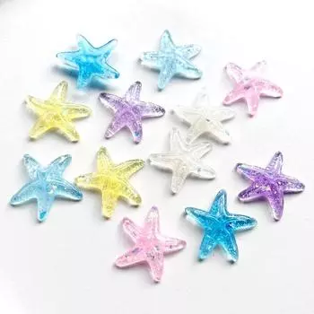 10 шт., красивые разноцветные блестки неправильной формы, разноцветные украшения в виде морской звезды, декоративный альбом для вырезок, аксессуары для волос своими руками, смола разноцветный