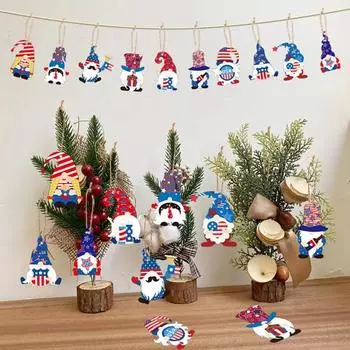 10 шт. Красная синяя звезда кулон День США День независимости Орнамент Мемориальный флаг Патриотическая звезда A