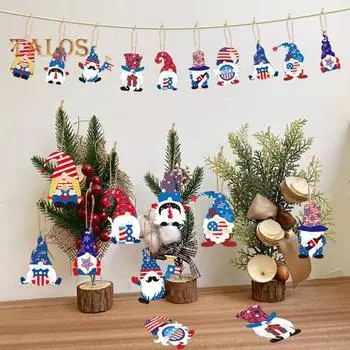 10 шт. Красная Синяя Звезда Подвеска День Памяти День Независимости Орнамент Флаг США Патриотическая Звезда Ремесла Подвеска Подвесное Украшение A