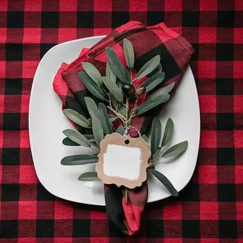 10 шт. красно-черных салфеток 40X40 см, клетчатые салфетки в клетку Буффало, моющиеся, многоразовые, для праздничного ужина, украшения стола на рождественскую вечеринку коричневый