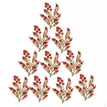 10 шт. красные стразы, украшения с плоской задней частью, листья для поделок