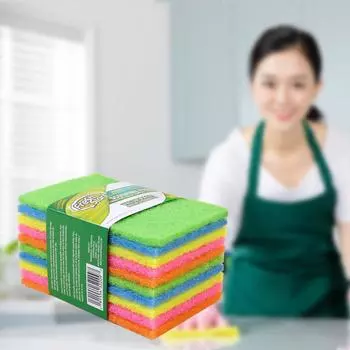 10 шт., красочная губка для мытья посуды, многофункциональная чистящая кухонная кастрюля для мытья посуды, тряпка для чистки, тряпка для мытья посуды 10pcs разноцветный