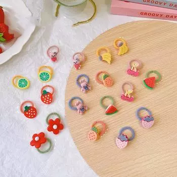 10 шт., красочная маленькая эластичная повязка для волос для маленьких девочек, детский держатель для хвоста, детская повязка на голову с героями мультфильмов, резинка...