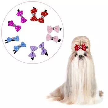 10 шт. красочные банты для собак аксессуары для ухода за волосами домашних животных украшения бутик ручной работы заколки для волос