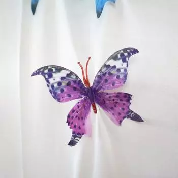 10 шт. Красочные искусственные бабочки DIY шелковые искусственные бабочки фоновая стена Spot purple-B