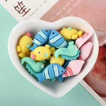 10 шт. красочные красочные смоляные рыбки, смоляные морские животные, фигурки морских животных, аксессуары для самостоятельного изготовления no.6