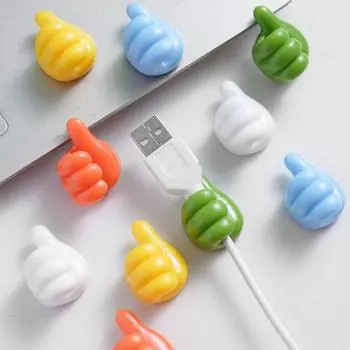 10 шт. красочные силиконовые настенные крючки для большого пальца, прочный клейкий зажим для кабеля, нержавеющие вешалки для ключей, настольный крючок для хранения