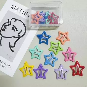 10 шт. Красочные светящиеся в темноте заколки для волос в виде звезд, заколки-клипсы BB, светящиеся заколки-гребни, заколки для волос для девочек, детские головные уборы, аксессуары
