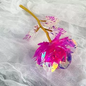 10 шт., красочные золотые розы, навсегда сохранившиеся длинные стебли розы, искусственные цветы, Радужный цветок розы, лучшие подарки на День матери, День Благодарения 10Pcs розовый