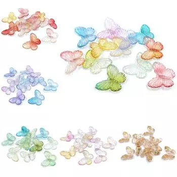 10 шт. креатив для изготовления браслета и ожерелья бабочка двухцветный материал с бусами с отверстиями ручной работы градиентный кулон ювелирный аксессуар Gradient зелёный