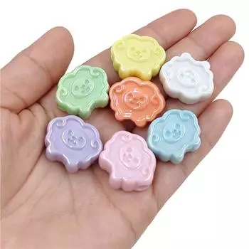 10 шт. креативные акриловые УФ-покрытые цветные свободные бусины в форме облака, милые маленькие овечки, аксессуары из бисера, браслет «сделай сам», изготовление ювелирных изделий фиолетовый