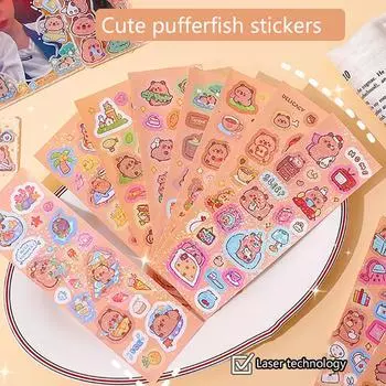 10 шт. креативные лазерные наклейки Capybara, симпатичные наклейки для дневника своими руками, декоративные наклейки для альбома, водонепроницаемые наклейки для украшения